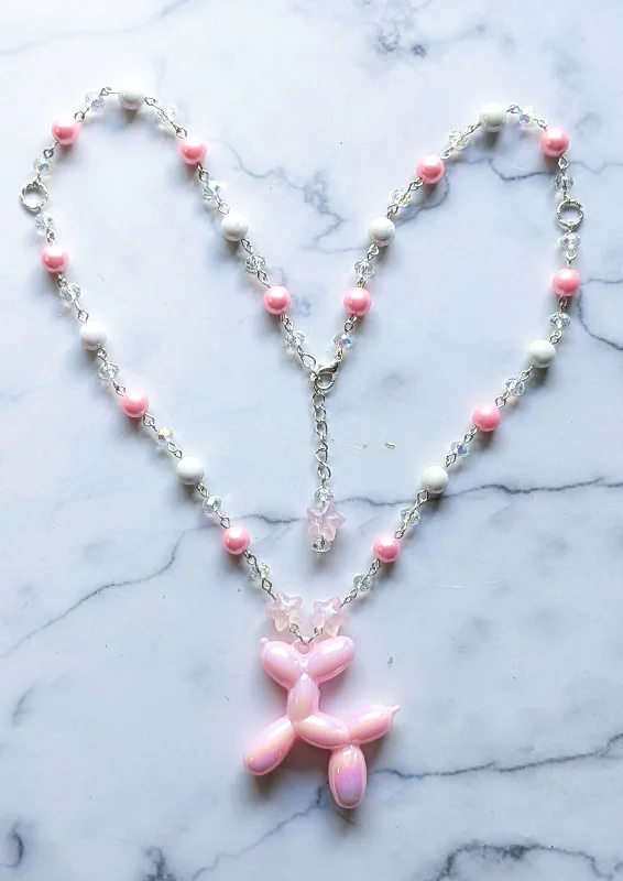 Dazzling diamond necklaces -Balloon Dog Necklace