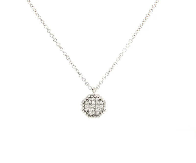 Planet orbit necklaces -New Gabriel & Co. 0.11ctw Pave Diamond Octagon Pendant Necklace in 14K