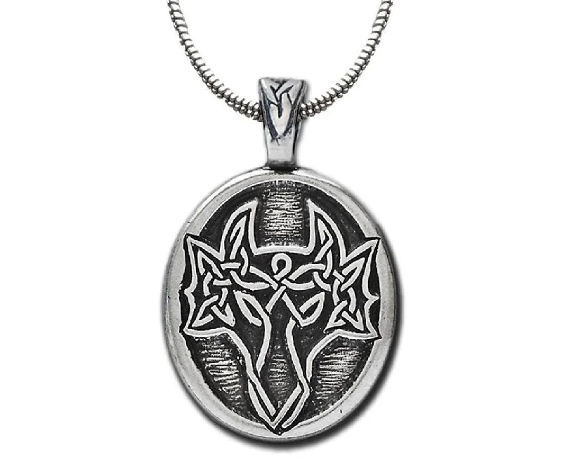 Festive shine necklaces -Celtic Dragon Pewter Pendant Necklace By Celtic Knotworks