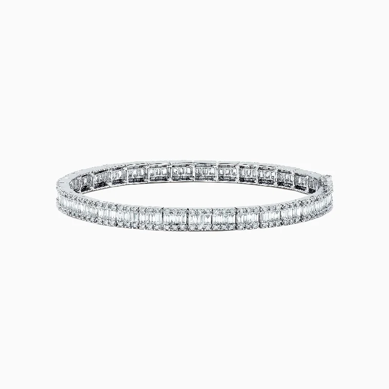 Ladies resin glow bracelets -Classique 14K White Gold Diamond Tennis Bracelet 2.56 TCW