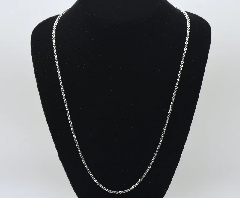 Strength vibe necklaces -Vintage Silver Tone Metal Rolo Link Chain Necklace - 24"