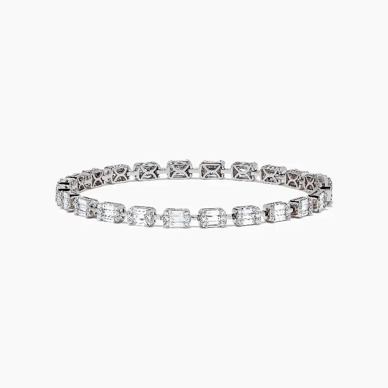 Ladies extravagant luxury bracelets -14K White Gold Diamond Tennis Bracelet