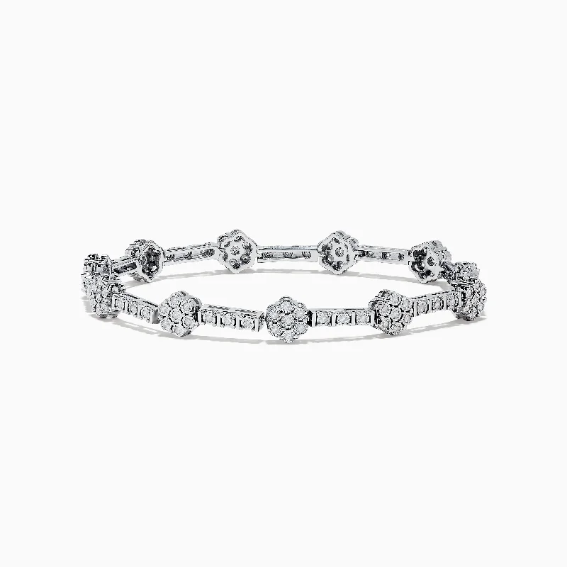 Ladies serene sapphire bracelets -925 Sterling Silver Diamond Bouquet Bracelet