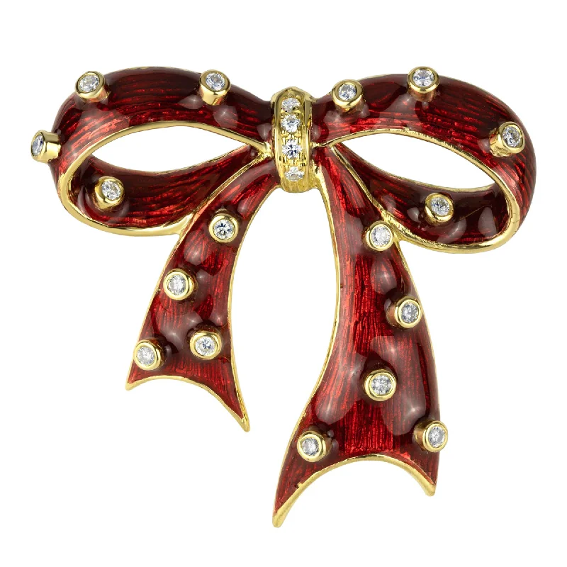 rope design brooch for women -Brooch- Diamond (enamel) (1322H)