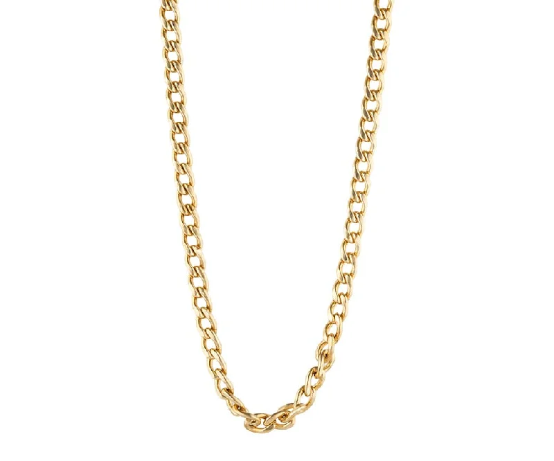 Snow white necklaces -Polished 3.0MM Curb Link Chain Necklace in 14K