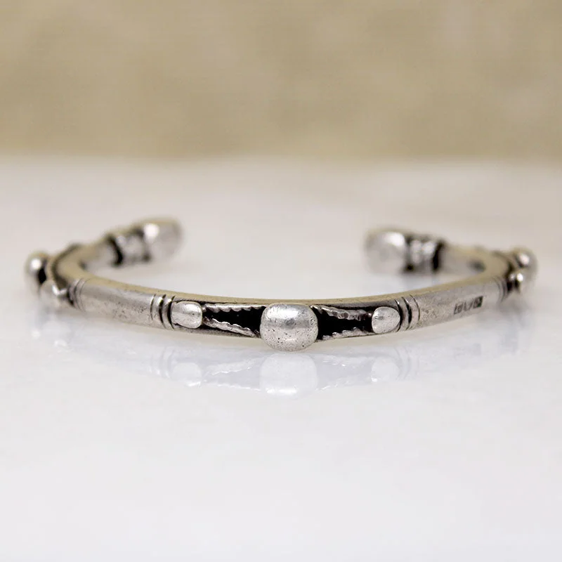 Ladies shimmering glow bracelets -Hallmarked Egyptian Silver Cuff Bracelet