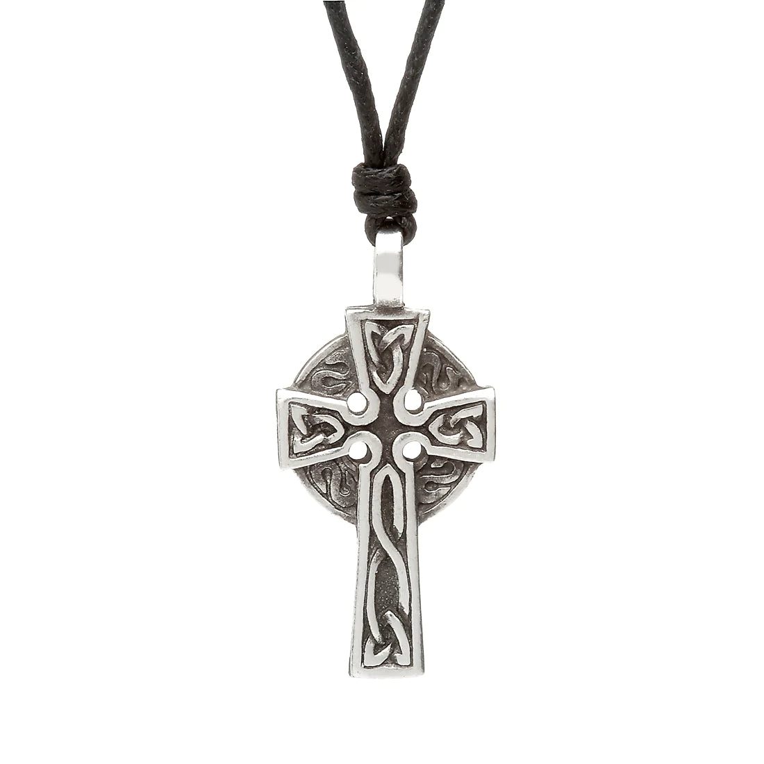 Birthstone charm necklaces -Celtic Cross Pewter Choker Necklace by Celtic Jewellery