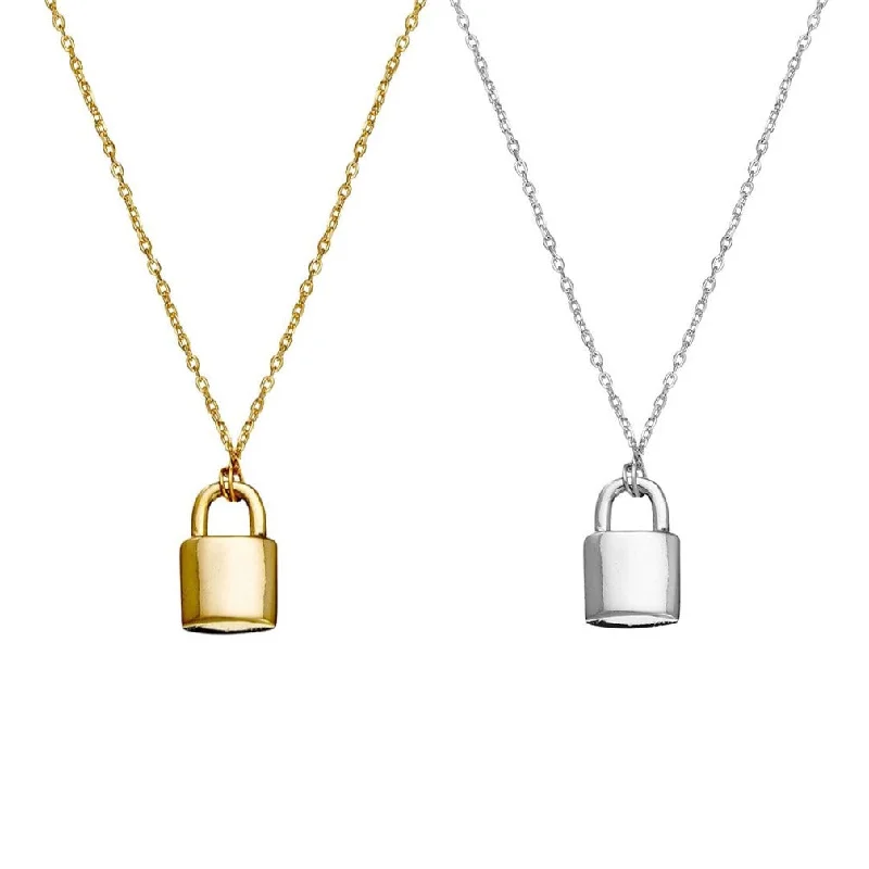 City pulse necklaces -Sterling Silver Necklace - Padlock