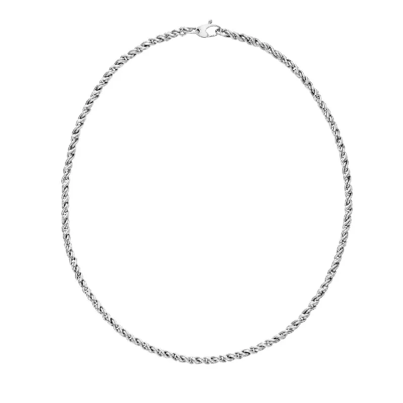 Serenity spark necklaces -14kt White Gold 17" Modern Braid Necklace with Lobster Clasp RC2497-17