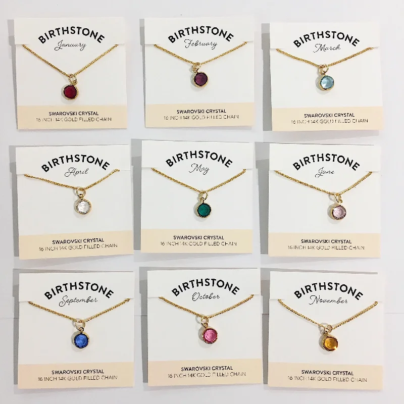 Solid weight necklaces -Bec Platt Designs Birthstone Necklaces - Gold Various