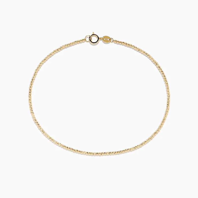 Ladies organic nature bracelets -14K Yellow Gold Bead Bracelet