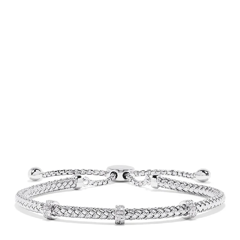 Ladies bold fashion bracelets -925 Sterling Silver Diamond Accent Bracelet, 0.15 TCW