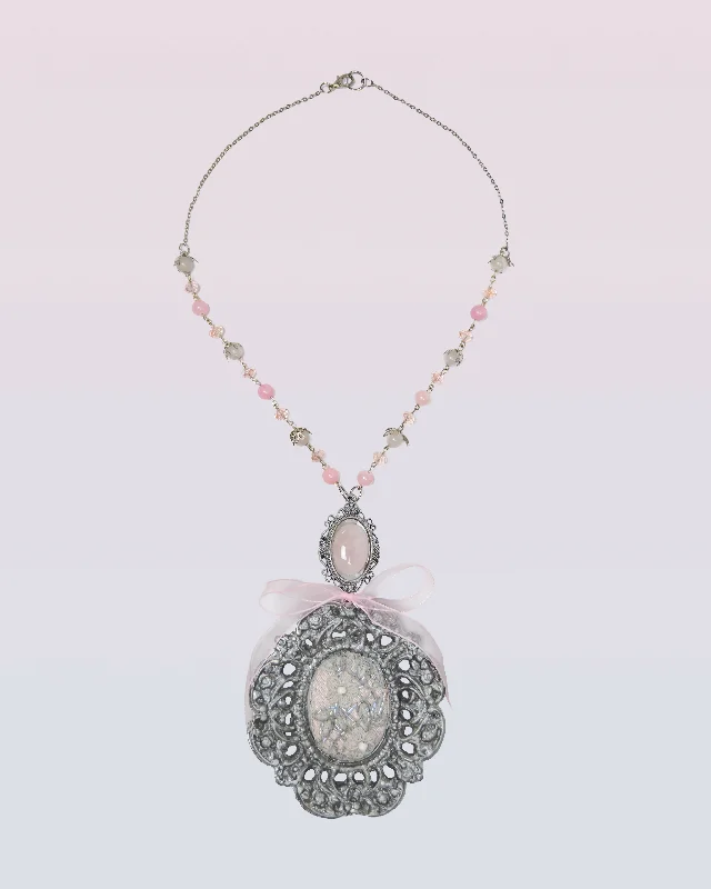 Radiant ruby necklaces -Pink "Antique Floral" Necklace