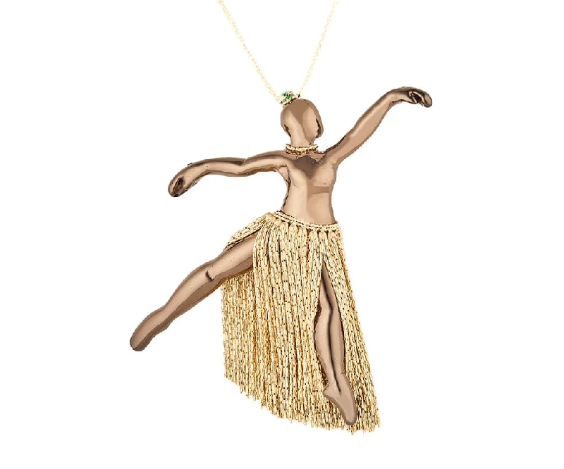 Winter frost necklaces -Daniela Coaro Dancing Ballerina Pendant Necklace in 14K