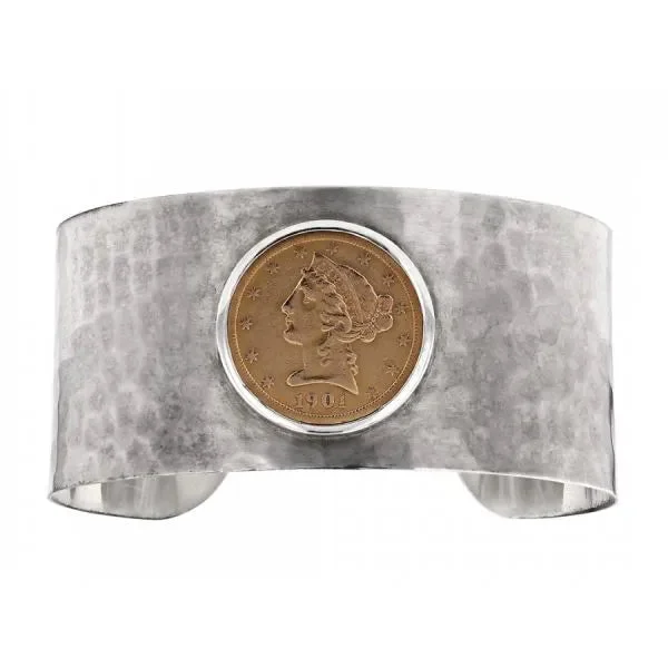 Ladies radiant ruby bracelets -Antique Coin Set in Sterling Silver Hammered Cuff Bracelet