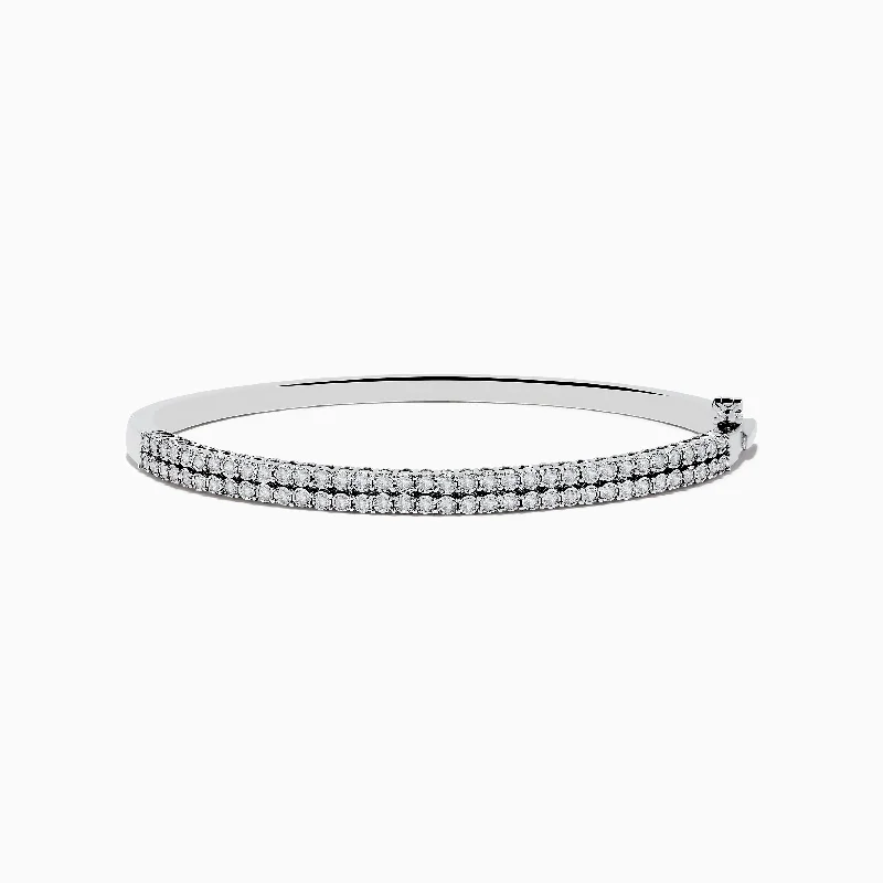 Ladies chic cuff bracelets -925 Sterling Silver Diamond Bangle