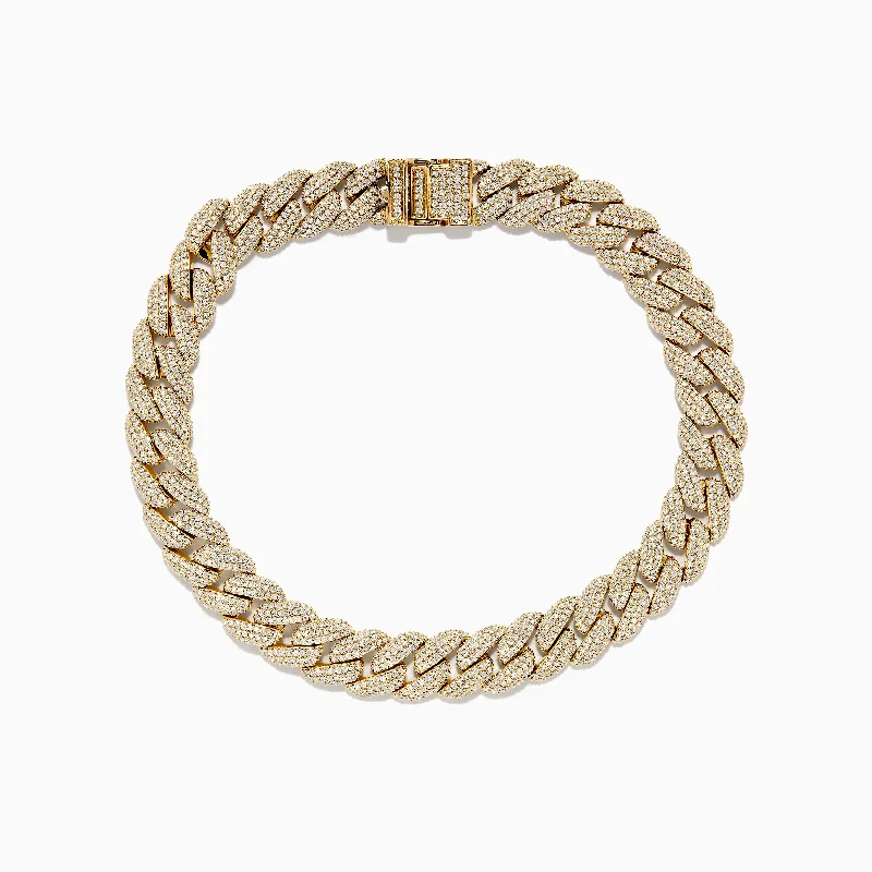 Ladies solar glow bracelets -D'oro 14K Yellow Gold Diamond Link Bracelet