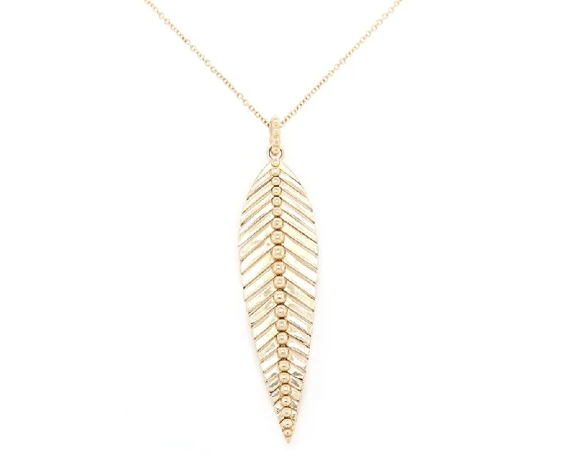 Shimmering glow necklaces -New Gabriel & Co. Bujukan Leaf Pendant Necklace in 14K