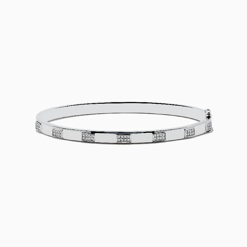 Ladies moonbeam bracelets -925 Sterling Silver and Diamond Bangle