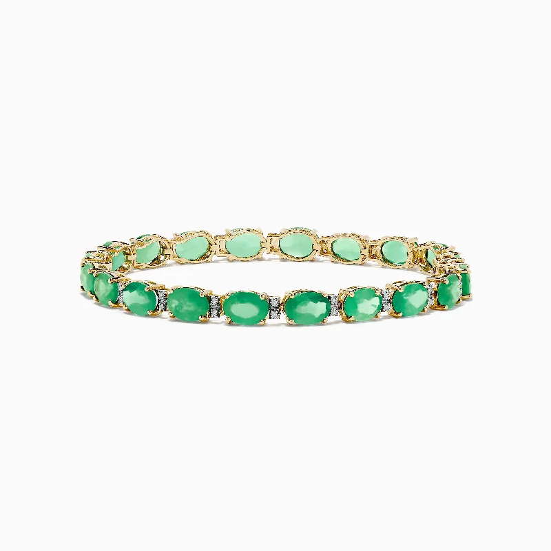 Ladies extravagant luxury bracelets -Brasilica 14K White Gold Emerald and Diamond Bracelet