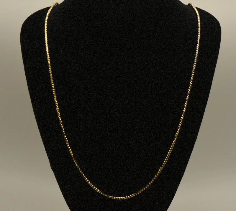 Polished white gold necklaces -Veronese - Vintage Italian Gold Tone Sterling Silver Chain Necklace - 36"