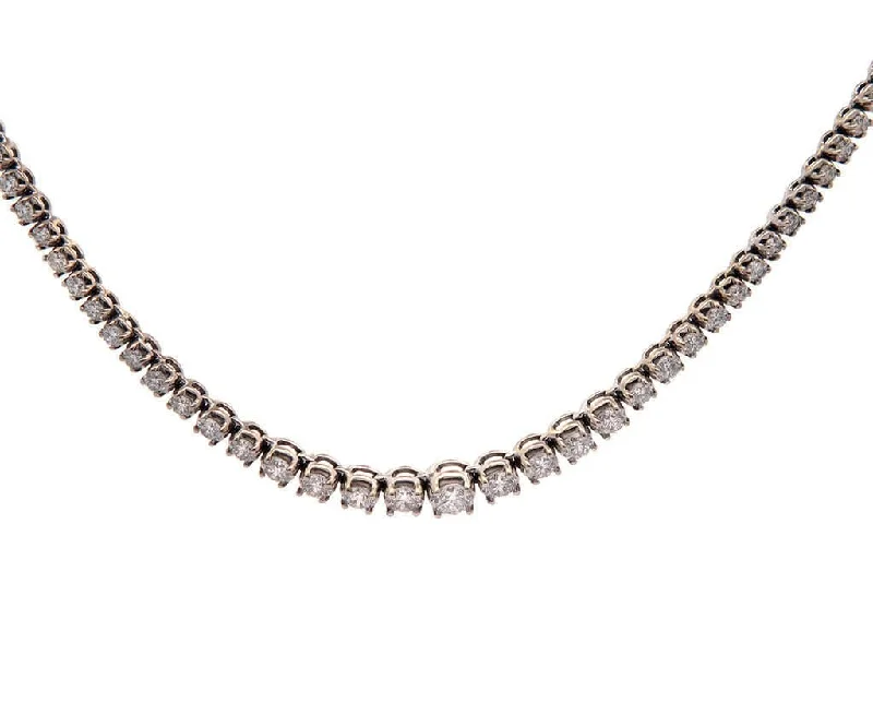 Cat paw necklaces -5.25ctw Round Diamond Graduated Tennis Necklace in 14K