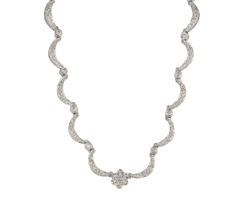 Everyday ease necklaces -1.95ctw Diamond Crescent Moon Linked Necklace in 18K