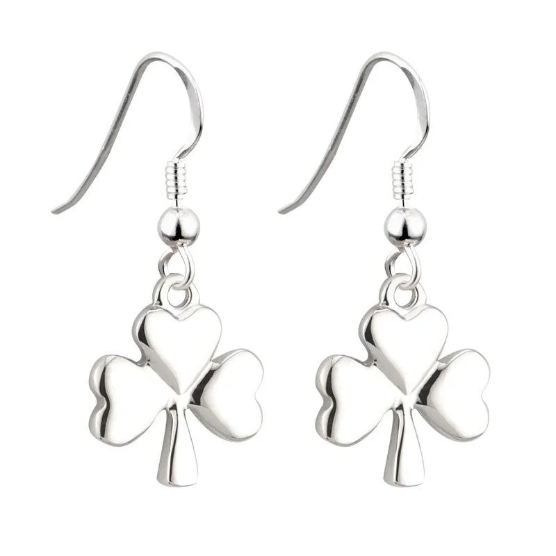 triple drop earrings for women -Shamrock Drop Earrings