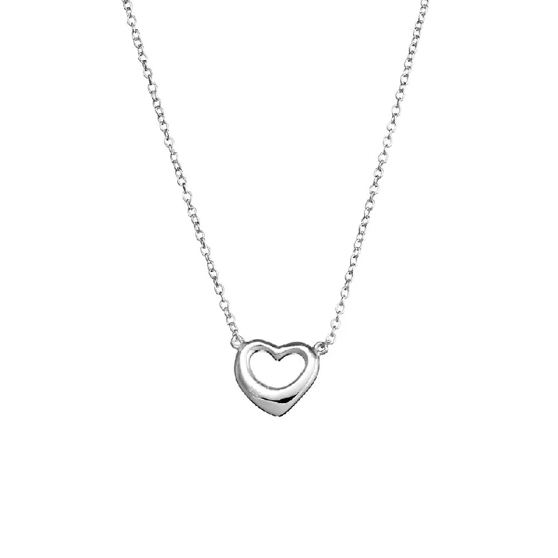 Countryside charm necklaces -Sterling Silver Necklace - Open Heart*