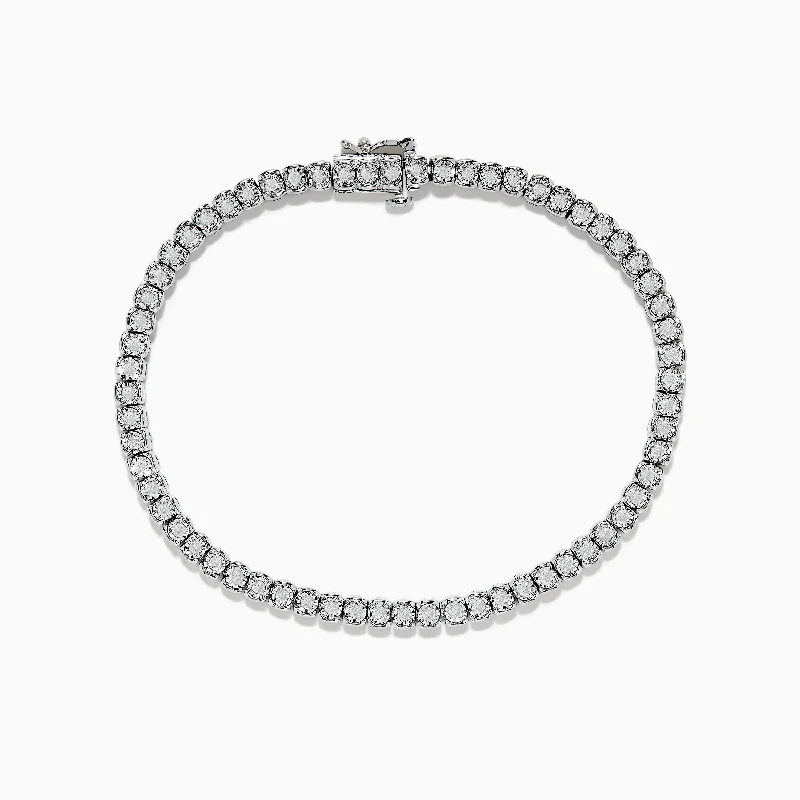 Ladies refined elegance bracelets -925 Sterling Silver Diamond Tennis Bracelet