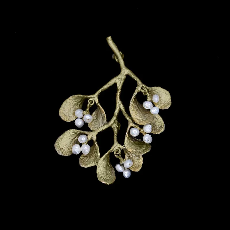 swirl texture brooch for women -Mistletoe Brooch - Statement