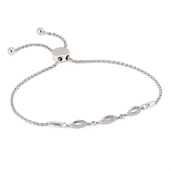 Ladies leaf shine bracelets -SILVER BRACELET CTW 0.17 (35 D