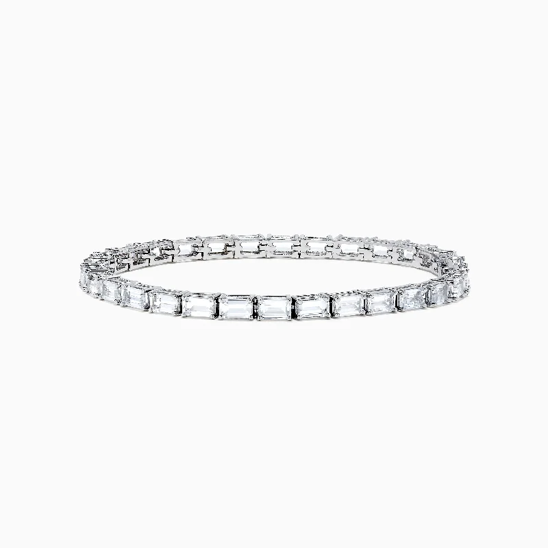 Ladies baroque opulence bracelets -14K White Gold White Sapphire Bracelet