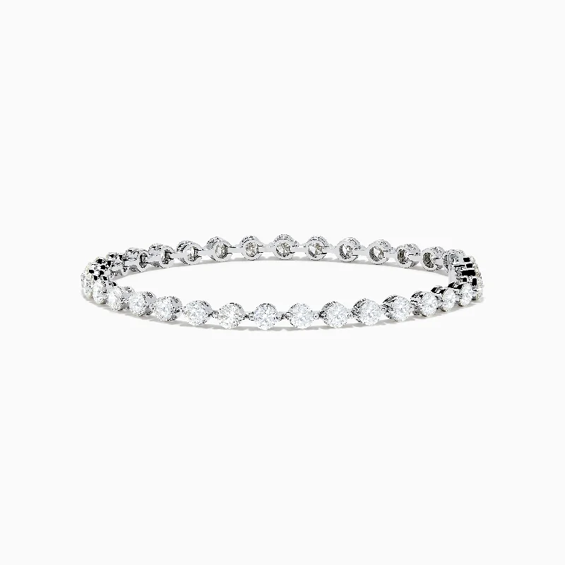 Ladies budget-friendly bracelets -14K White Gold Diamond Tennis Bracelet 6.86 TCW