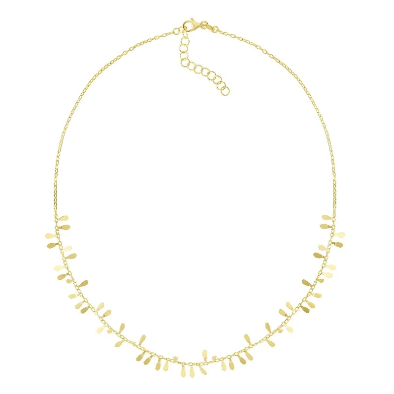 Wave gleam necklaces -14kt Gold 18" Yellow Finish Extender Petal Necklace with Lobster Clasp RC7048-18