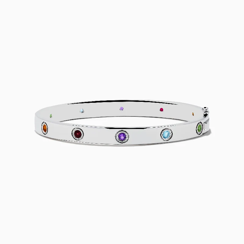 Ladies mystic opal bracelets -925 Sterling Silver Multi Gemstone and Diamond Bangle