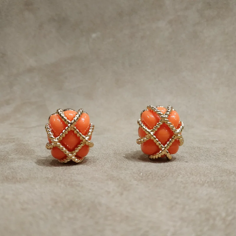 cross design earrings for women -Kenneth Jay Lane Coral Wired Earrings