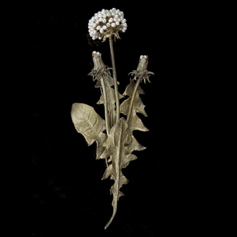 ladies rose gold brooch feather design -Dandelion Brooch