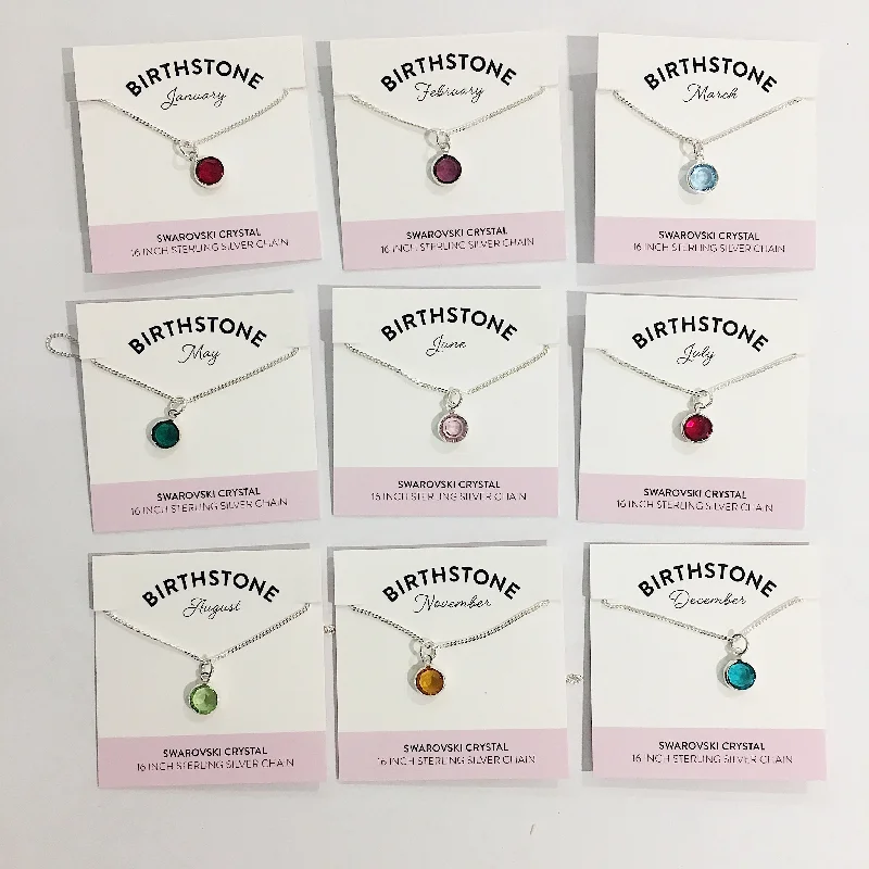 Barely-there necklaces -Bec Platt Designs Birth Stone Necklaces - Silver Various