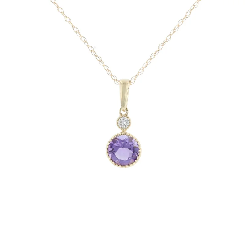 Empowering spark necklaces -Petite Round Amethyst & Diamond Necklace