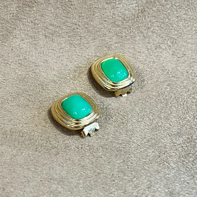 earrings for women with birthstones -Christian Dior Green vintage  Earrings