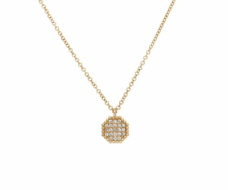 Stellar spark necklaces -New Gabriel & Co. 0.11ctw Pave Diamond Octagon Pendant Necklace in 14K