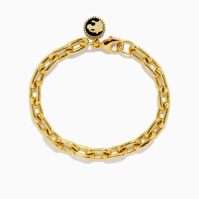 Ladies modern trend bracelets -925 Sterling Silver Gold Plated Chain Link Bracelet