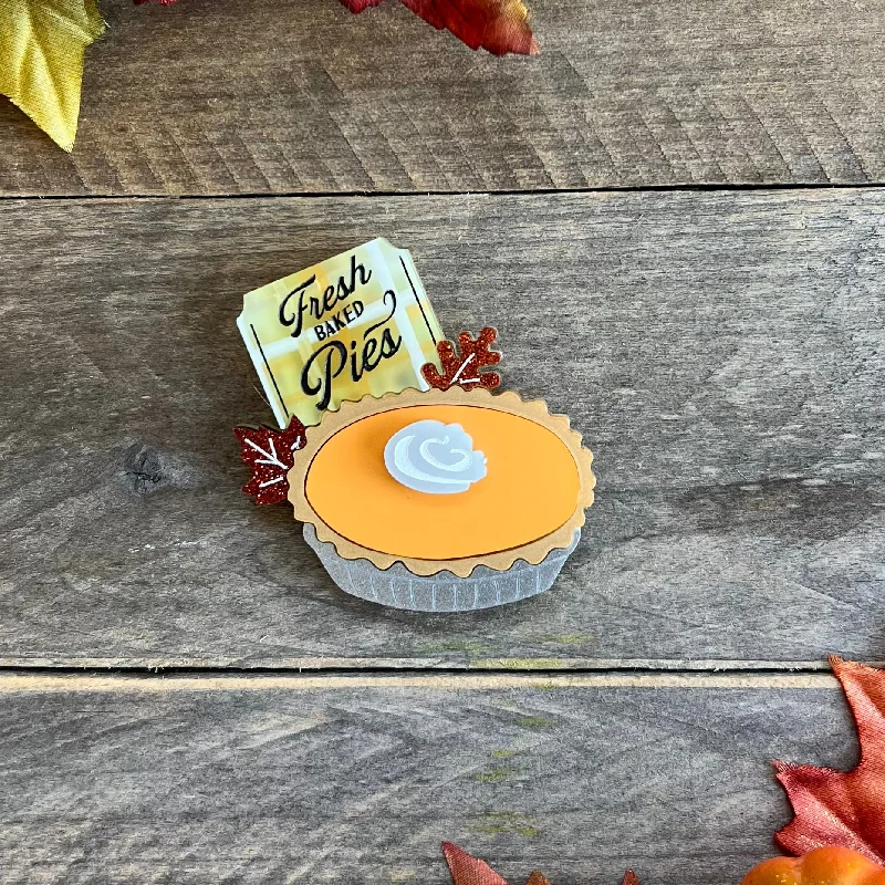 minimalist dot brooch for women -Fresh Baked Sweet Potato Pie Brooch