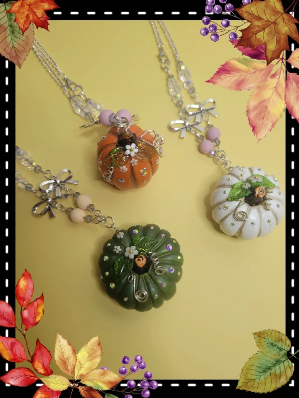 Thin chain necklaces -Pumpkin Patch Necklace