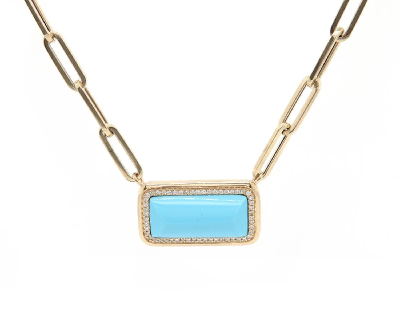 Even balance necklaces -New Frederic Sage 4.89ct Turquoise and 0.16ctw Diamond Pendant Necklace in 14K