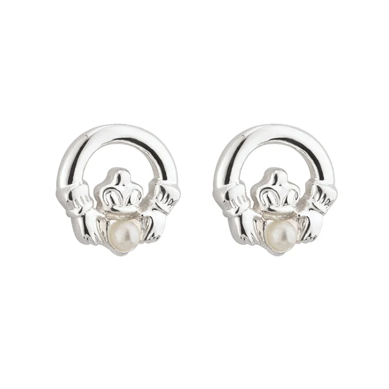 cross design earrings for women -Communion Claddagh Earrings