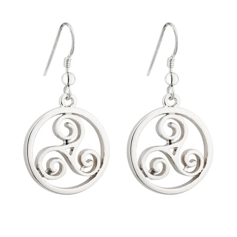 gold bold hoop earrings for women -Celtic Spiral Drop Earrings