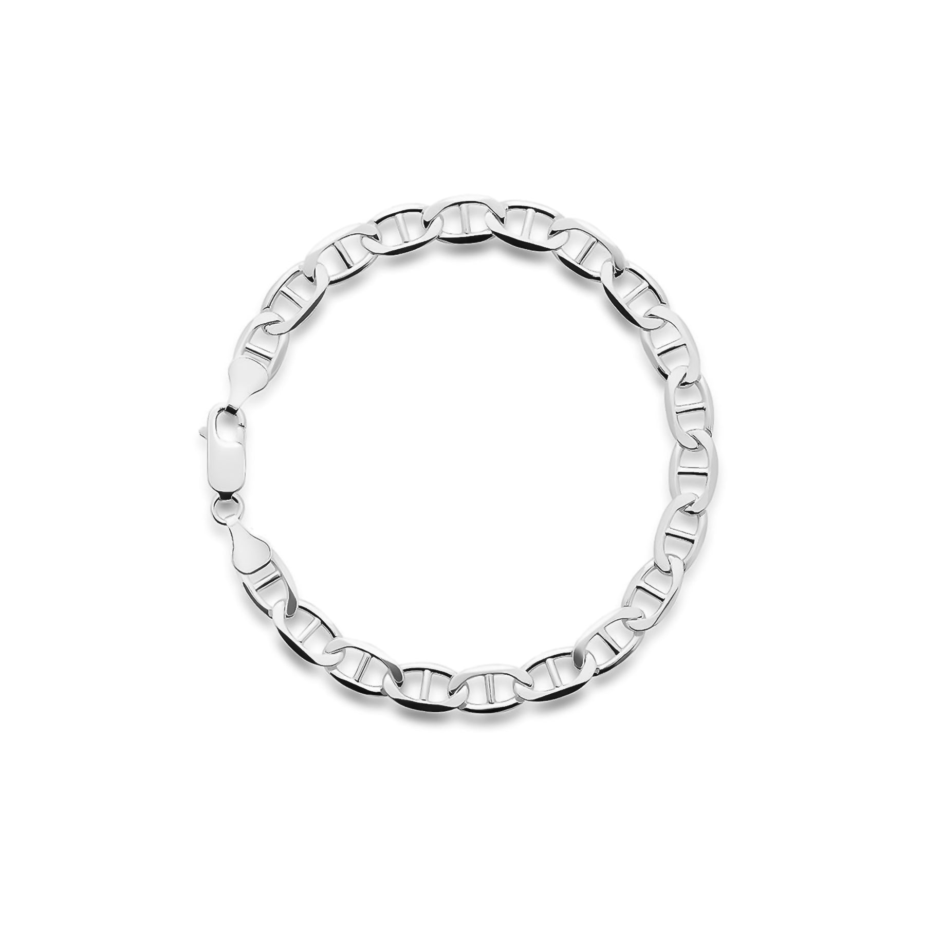 Ladies keepsake glow bracelets -SILVER 6.3MM MARINER BRACELET