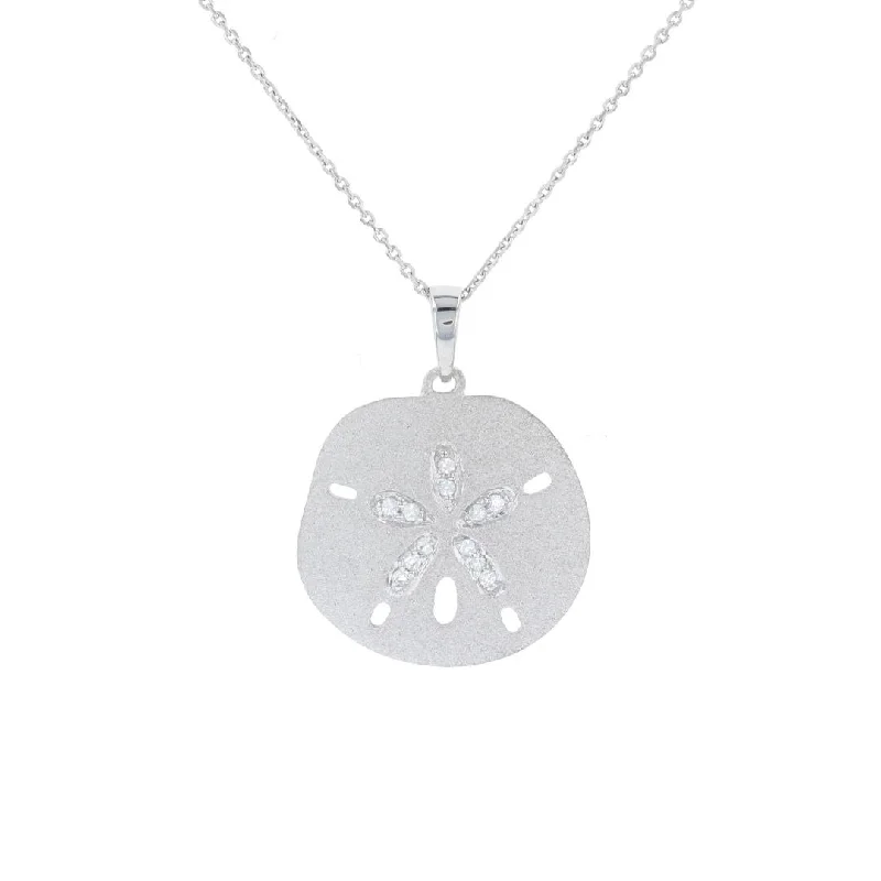 Love gleam necklaces -White Sapphire Sand Dollar Necklace